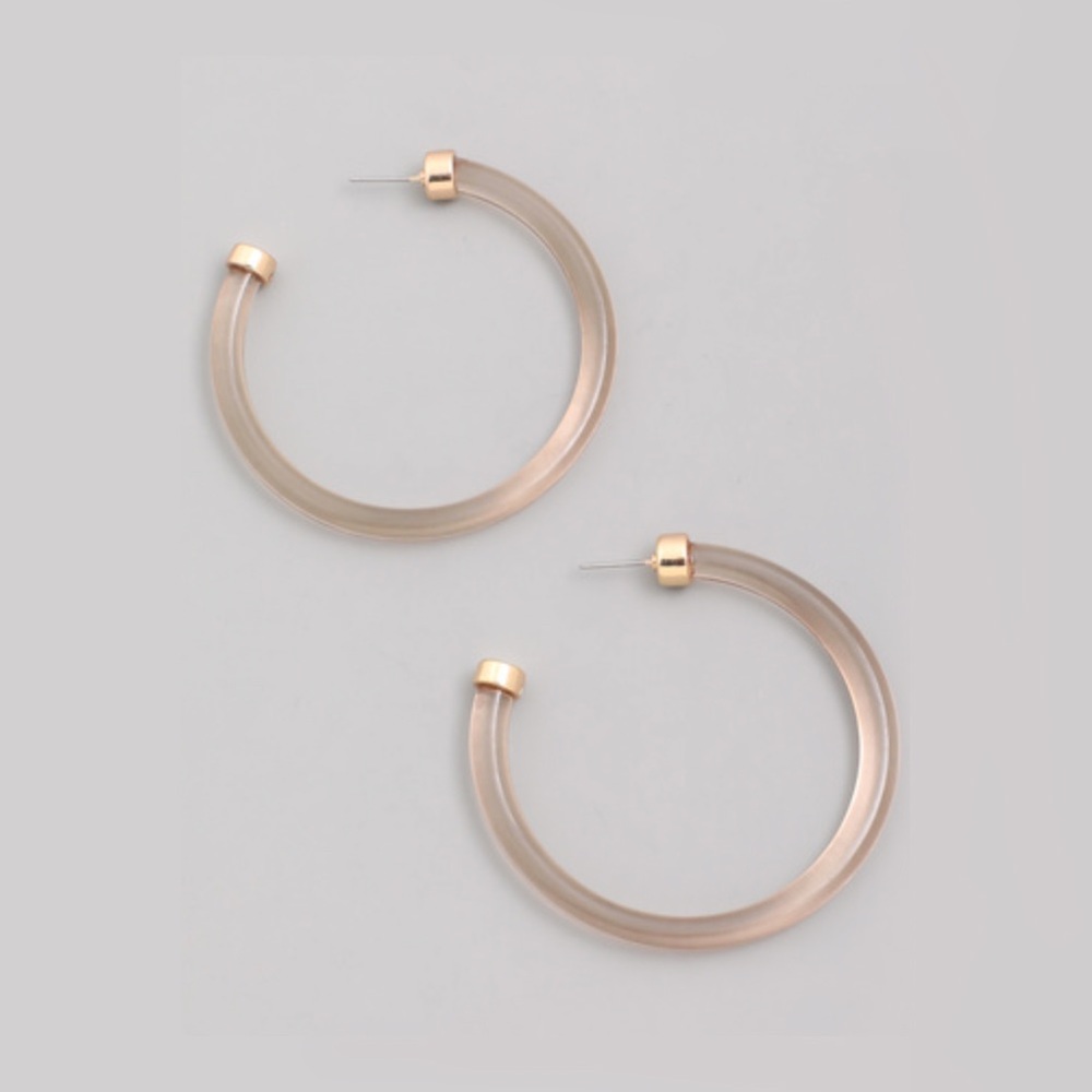 NWT - LUCITE style acrylic hoop earrings - 2 inch